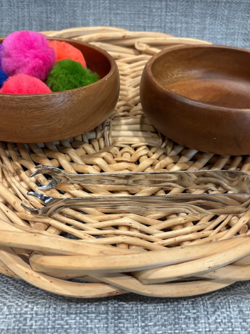 tonging jumbo poms transfer activity fine motor skills by idlewild montessori